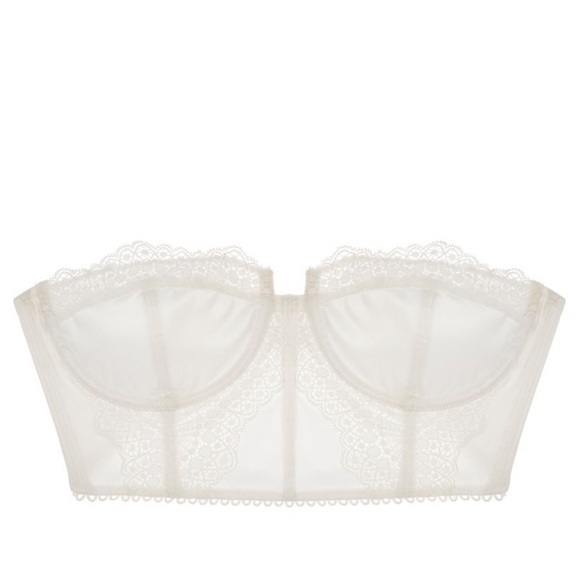 Free People Intimately FP Lingerie Lots of Love Corset Crop Bralette Ivory - Picture 5 of 8